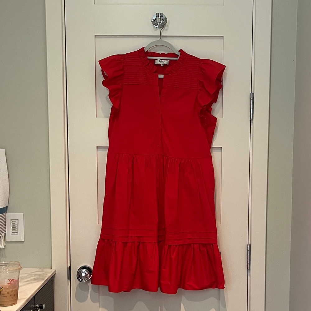Sea New York red Ruffle dress